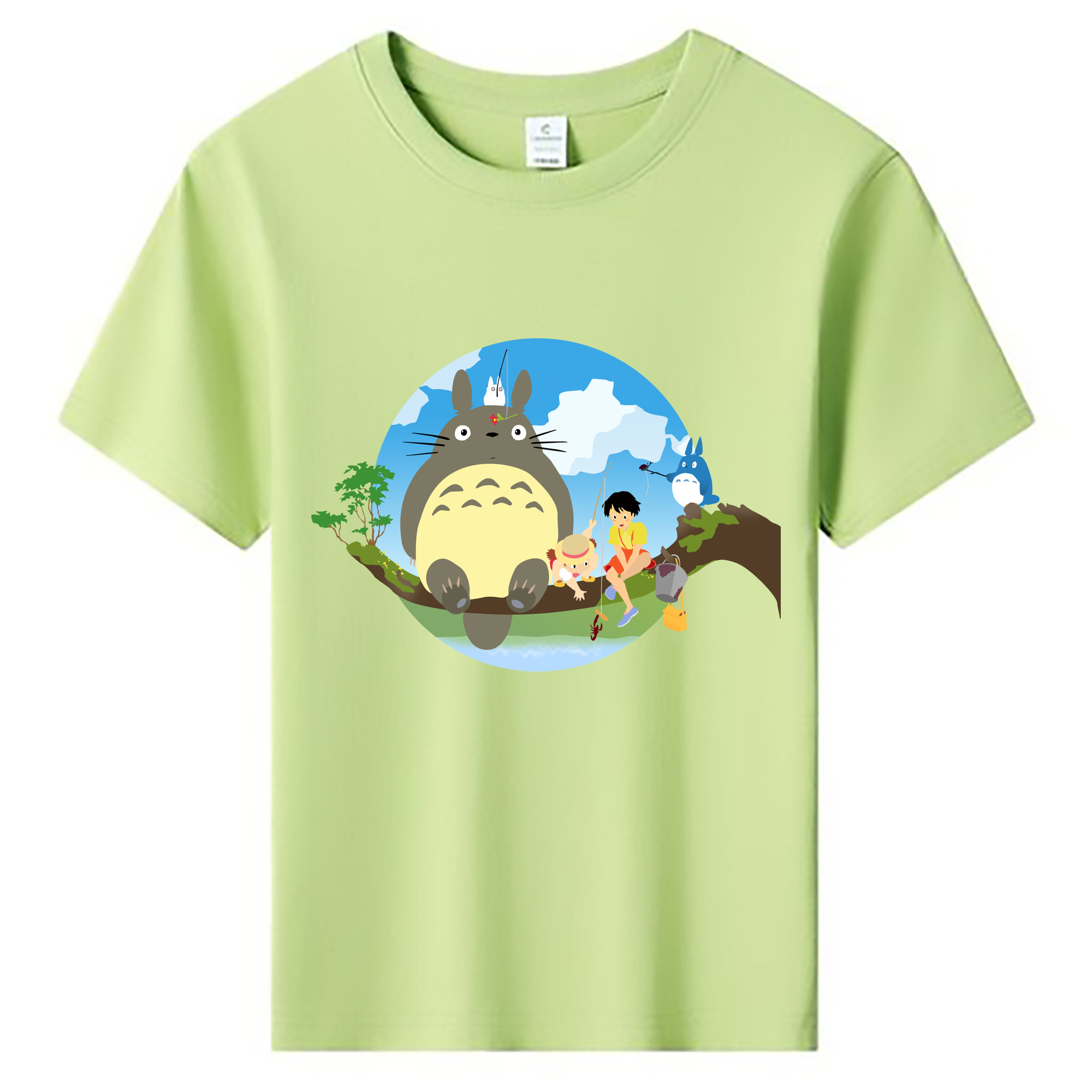 （画像用） となりのトトロ 草壁メイ 草壁サツキ My Neighbor Totoro Satsuki Kusakabe Mei Kusakabe 綿100％キッズTシャツ（フロントプリント）